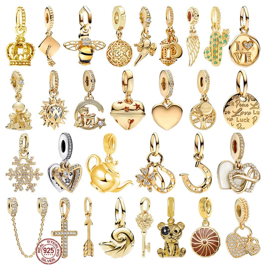 Fine Sparkling Gold Plated Series Dangle Charm Bead