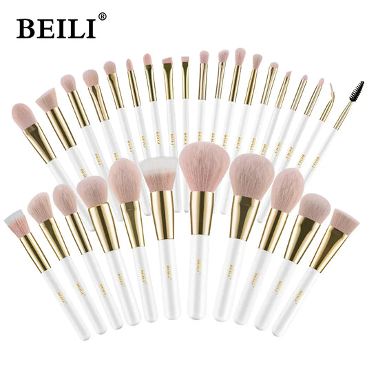 GildedGlam White Gold Makeup Brushes